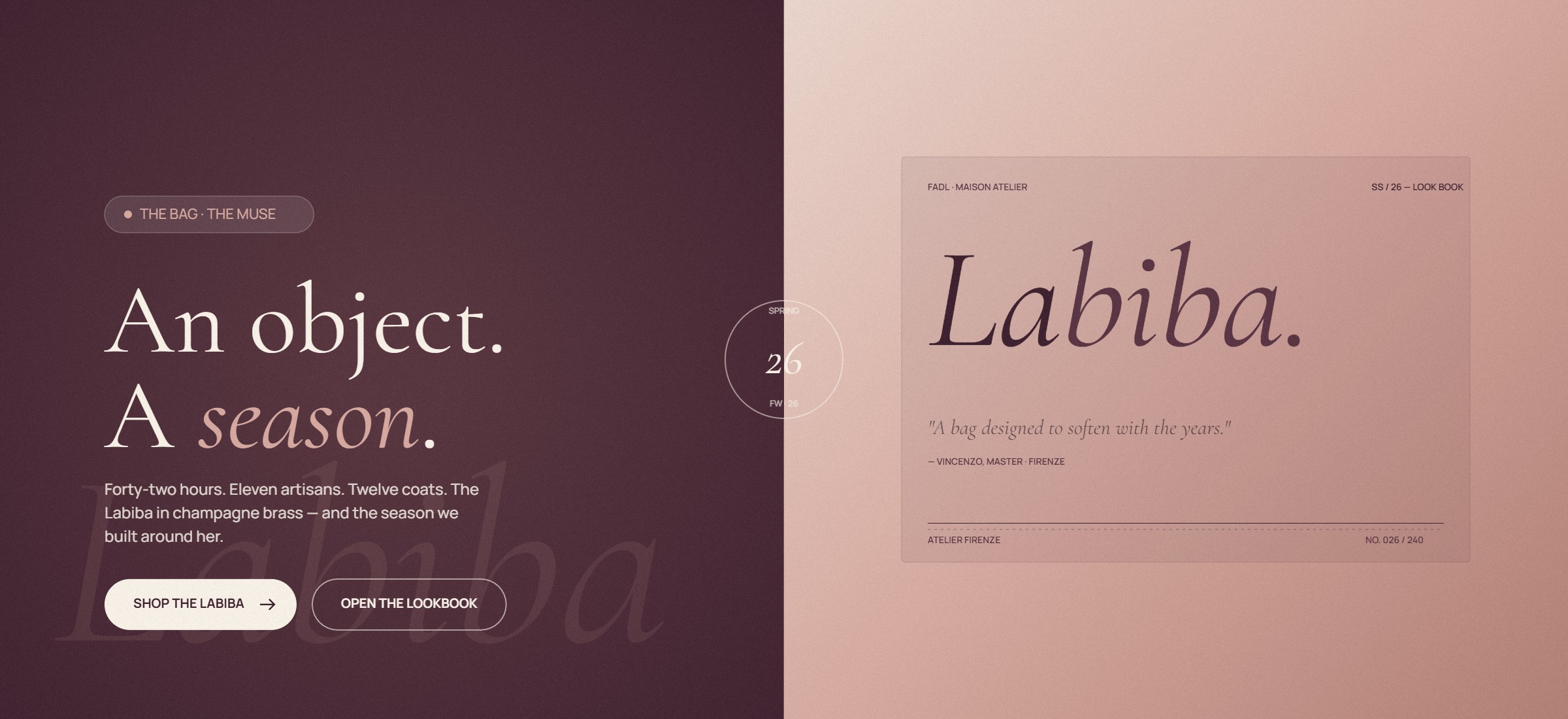The Labiba — An object. A season.