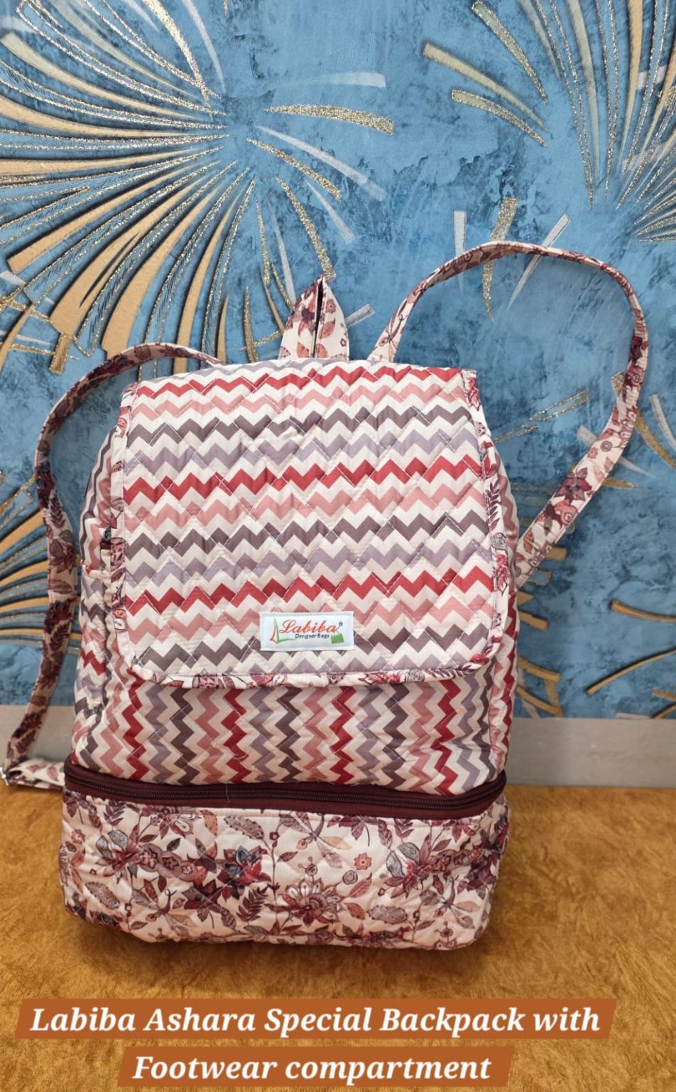 Ashara backpack, rosewood chevron